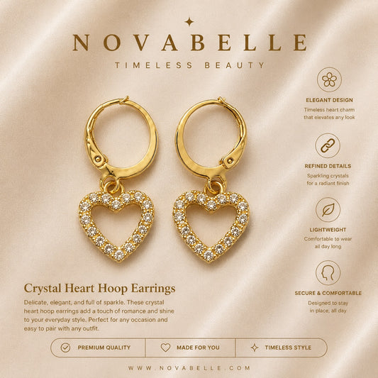 Heart Charm Hoop Earrings