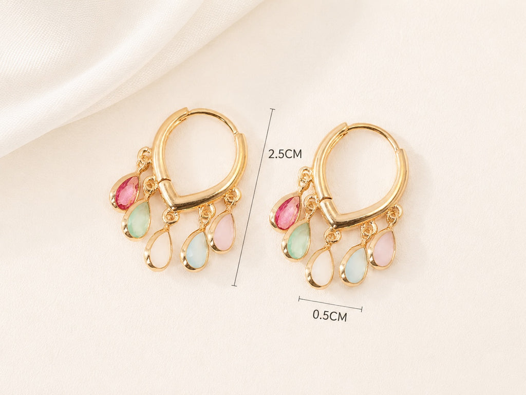 Pastel Charm Hoop Earrings