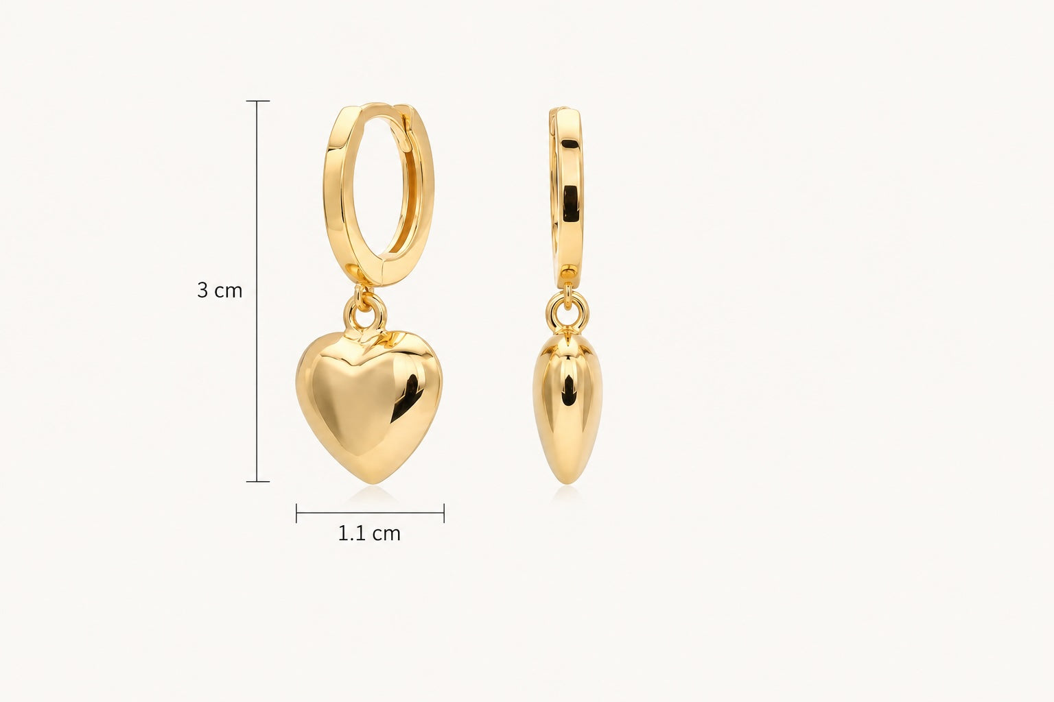 Golden Heart Hoop Earrings