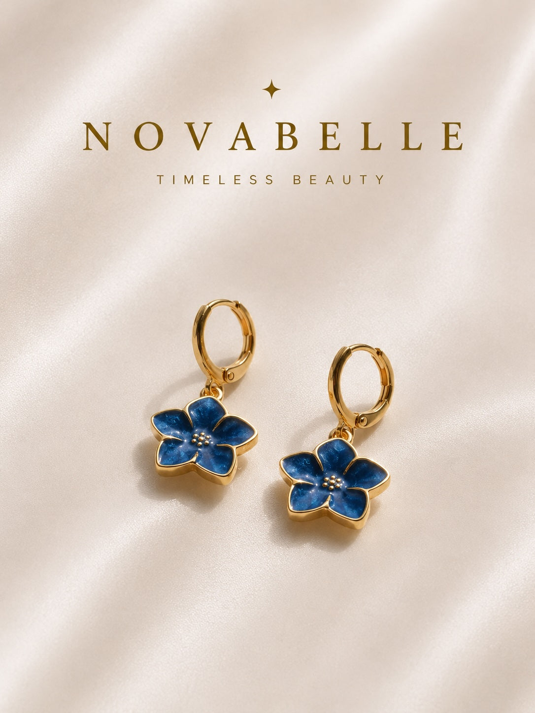 Blue Petal Hoops