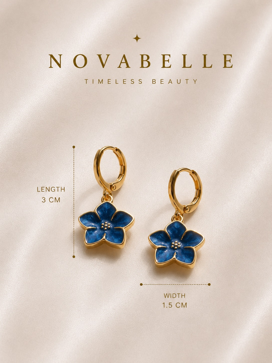 Blue Petal Hoops