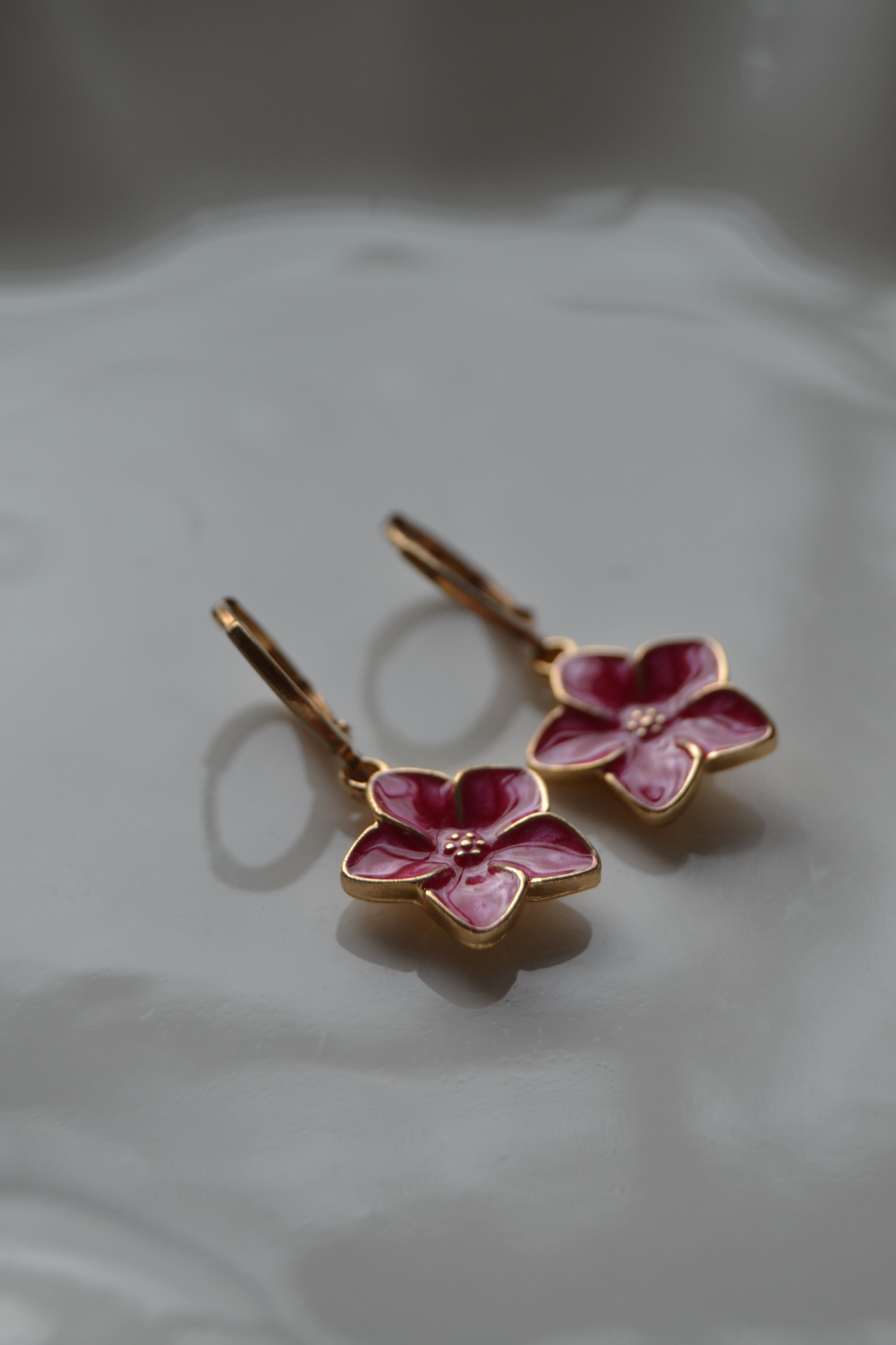Pink Petal Hoops