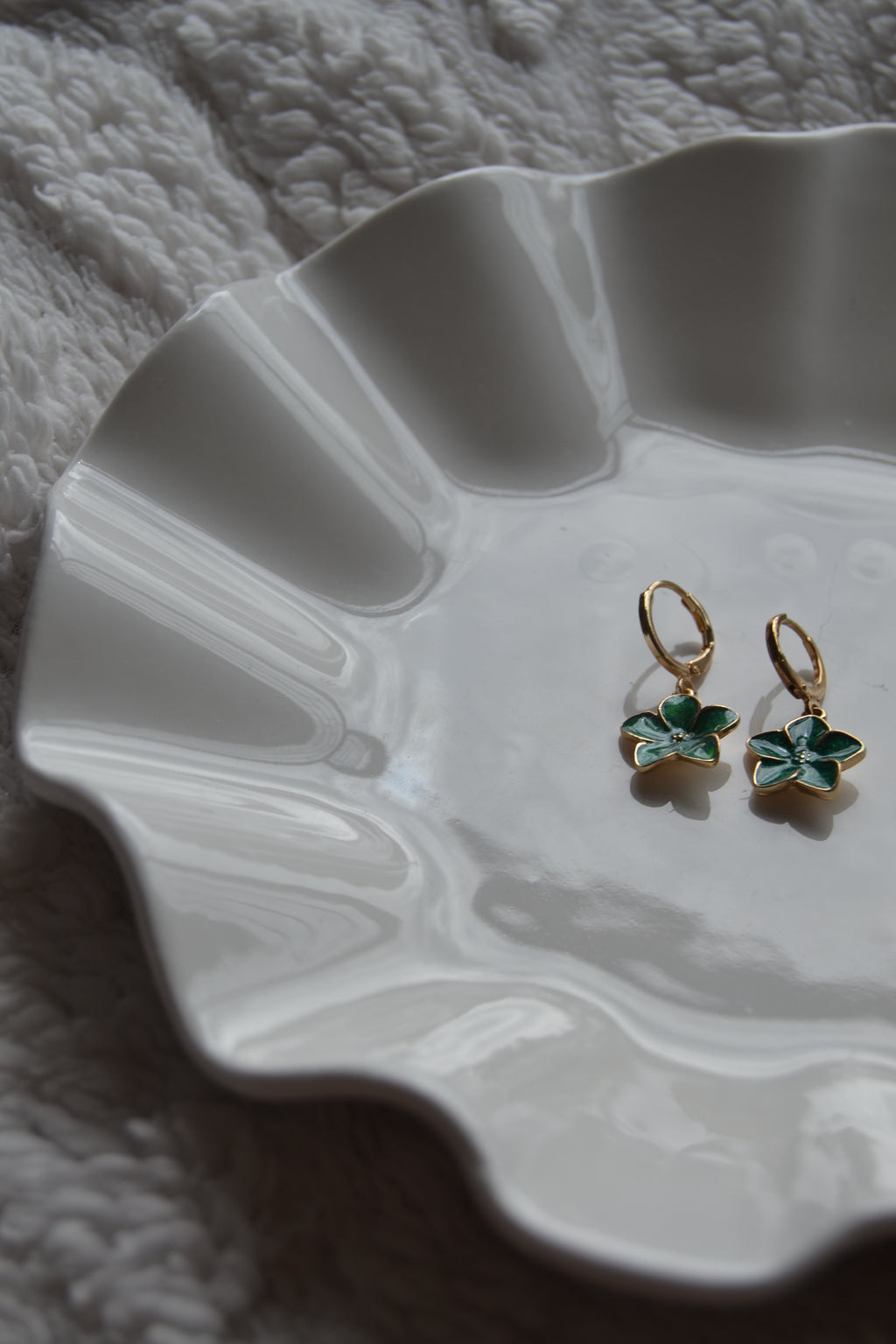 Green Petal Hoops