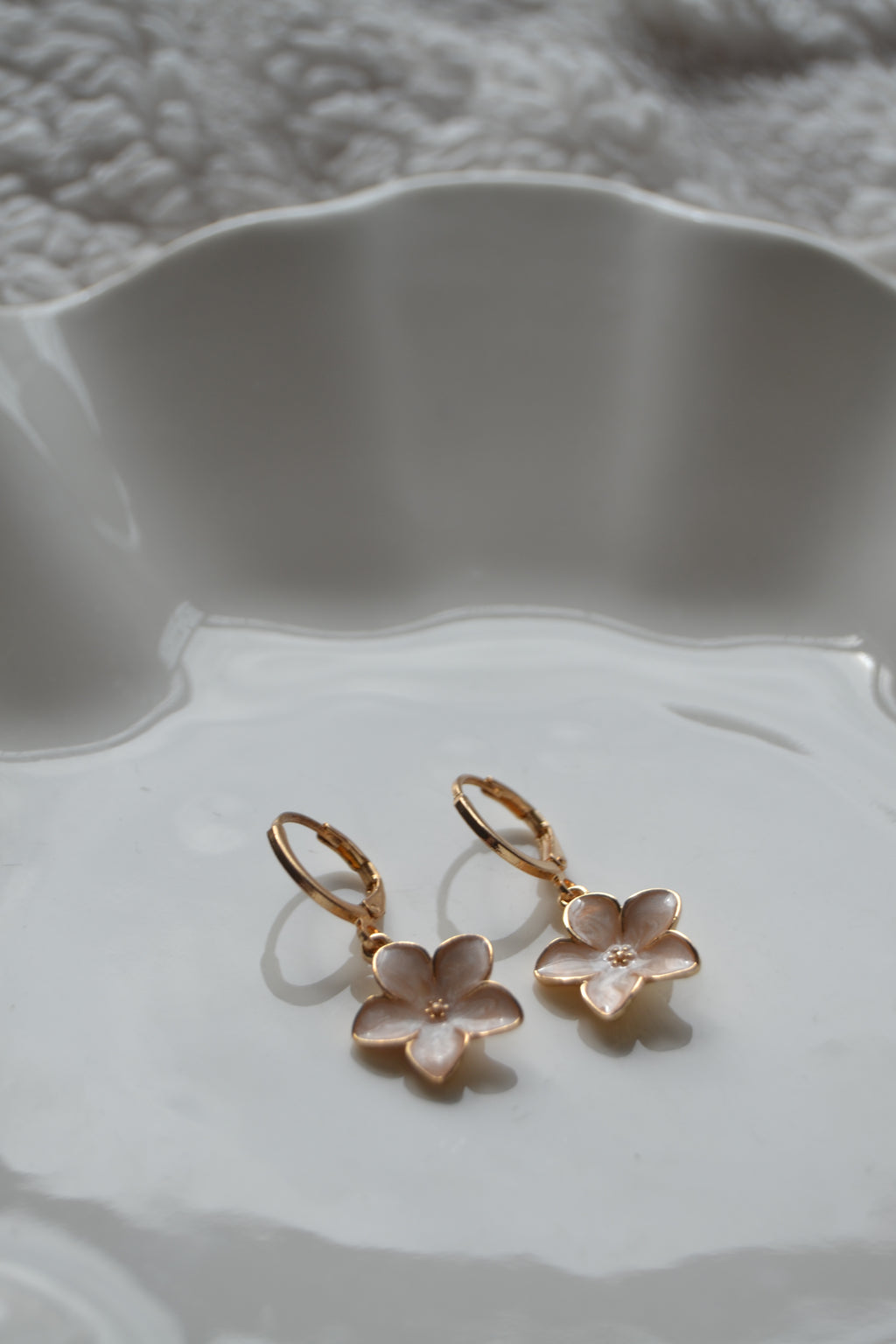 Blush Pink Petal Hoops