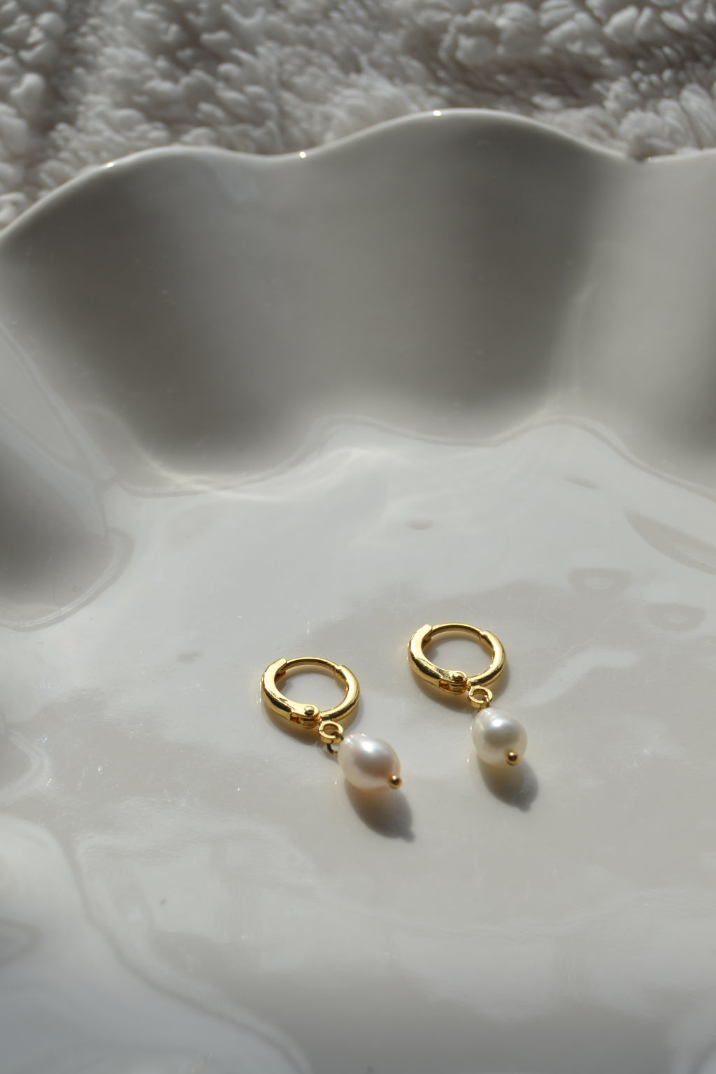 Pearl Drop Hoops
