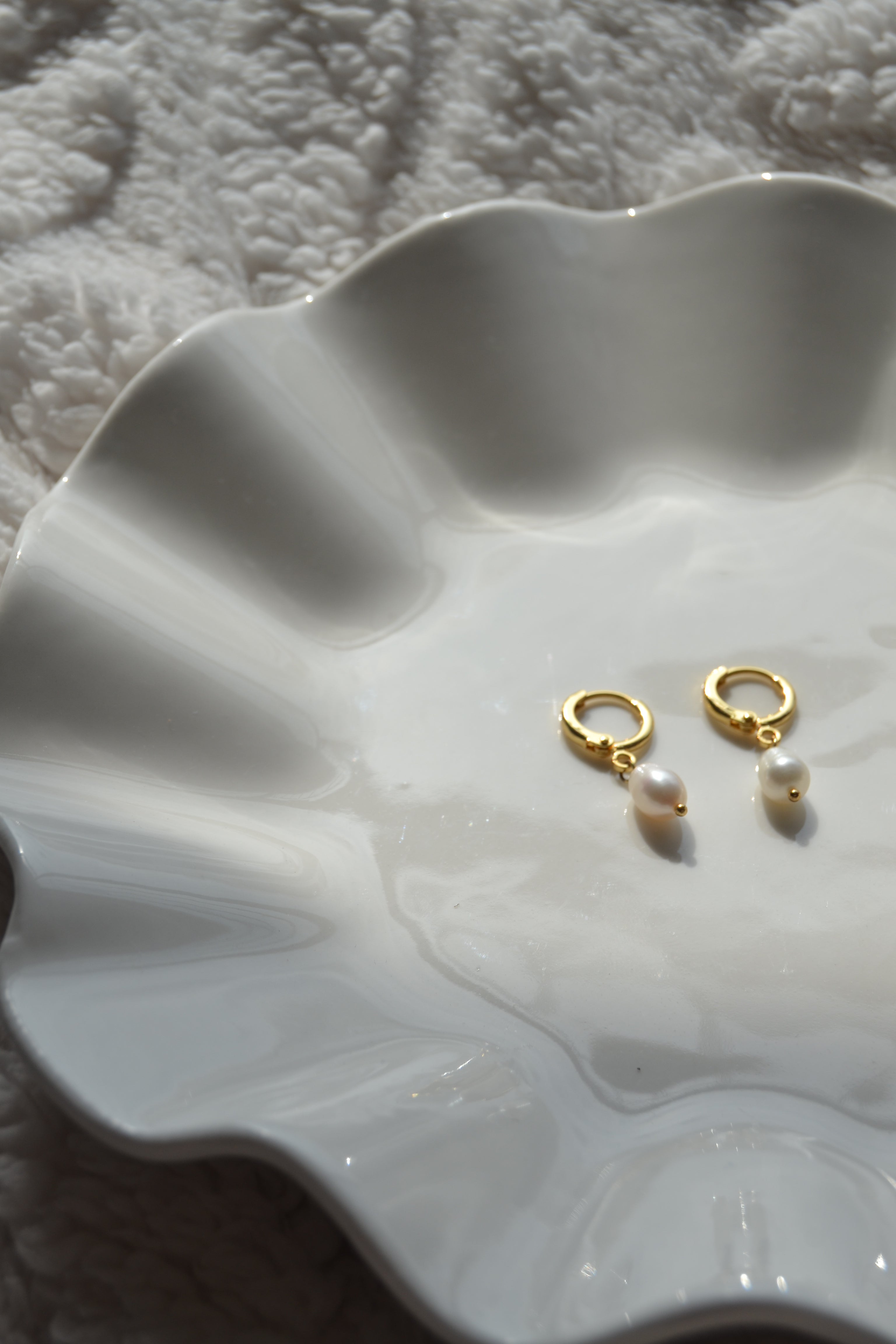 Pearl Drop Hoops