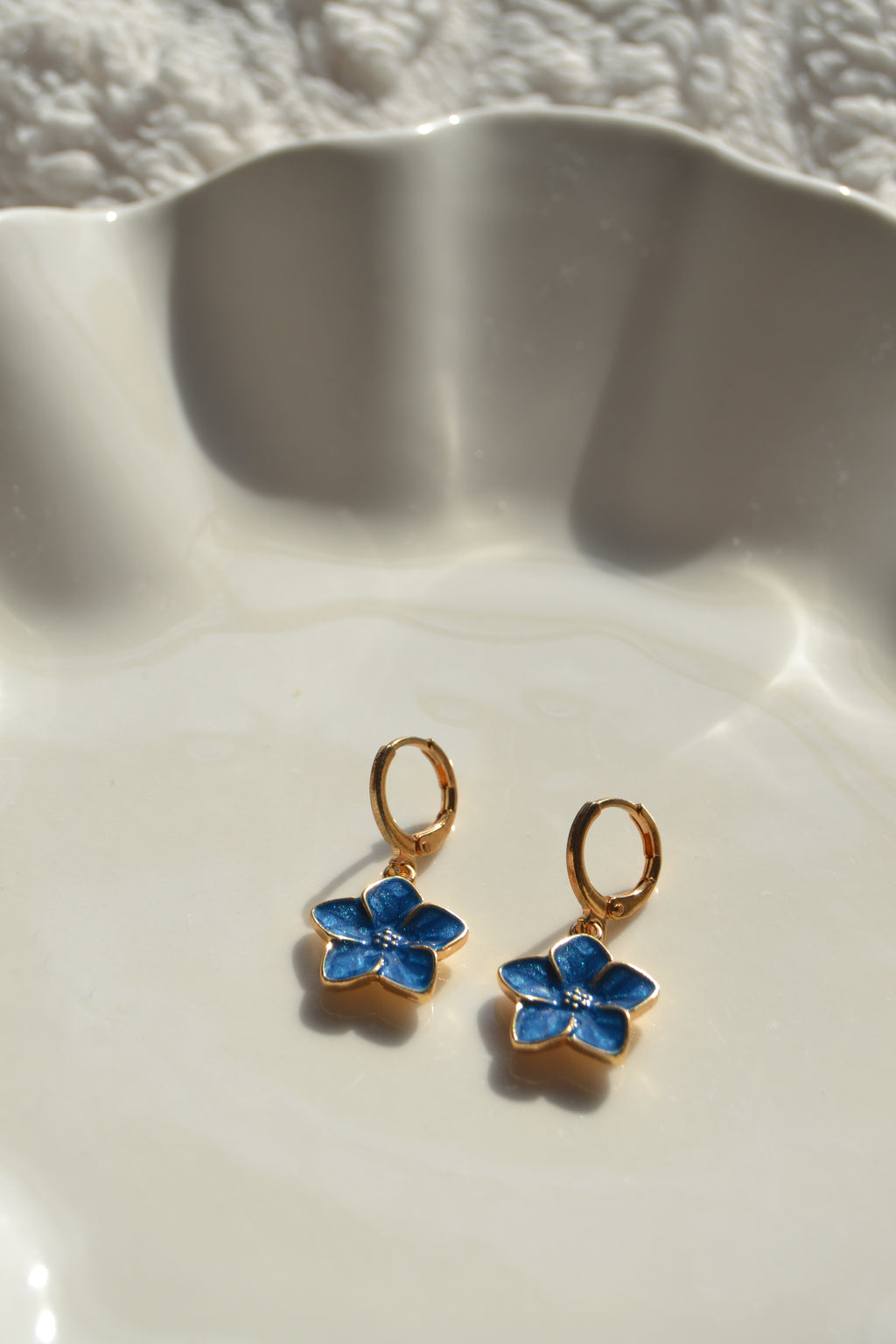 Blue Petal Hoops