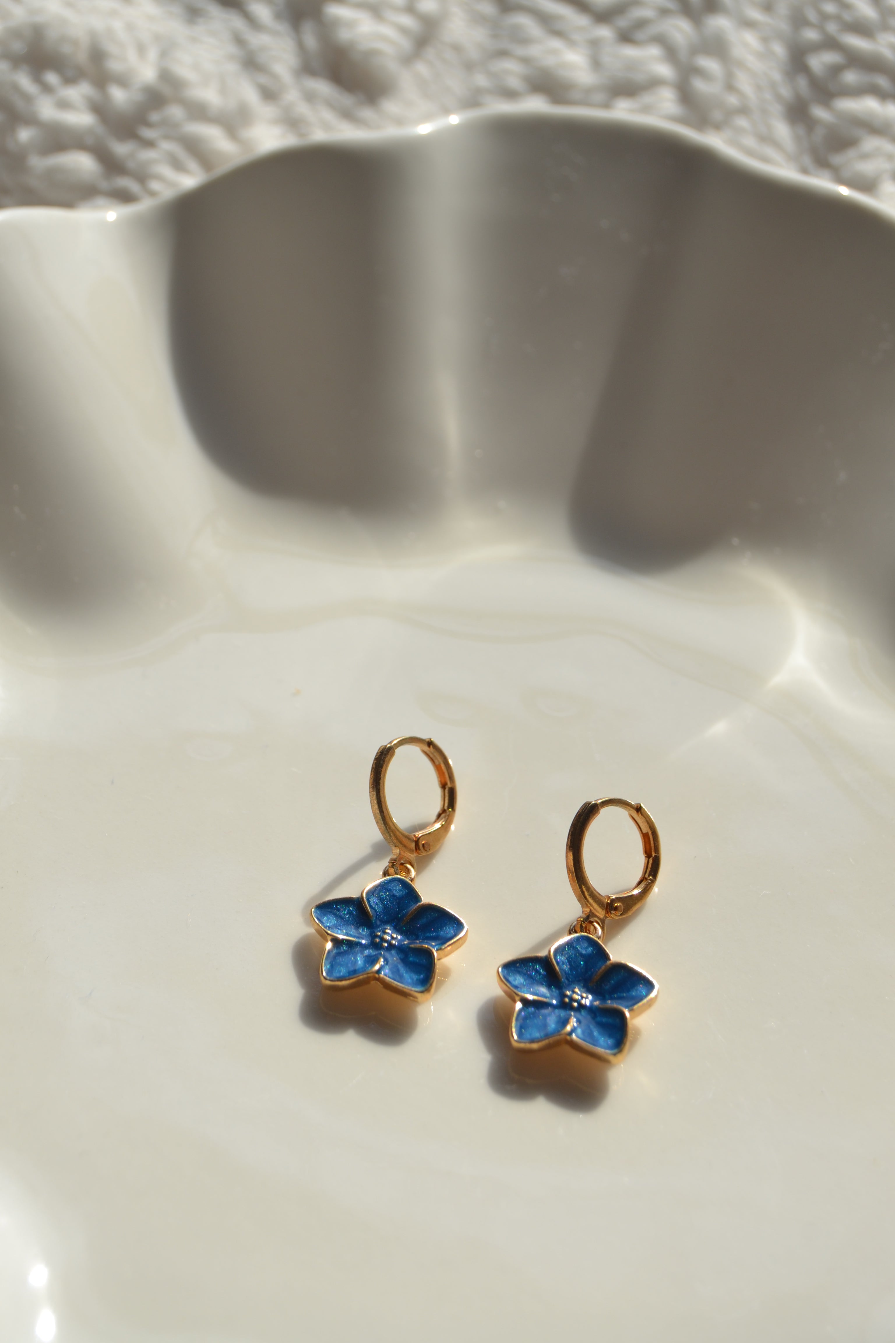 Blue Petal Hoops