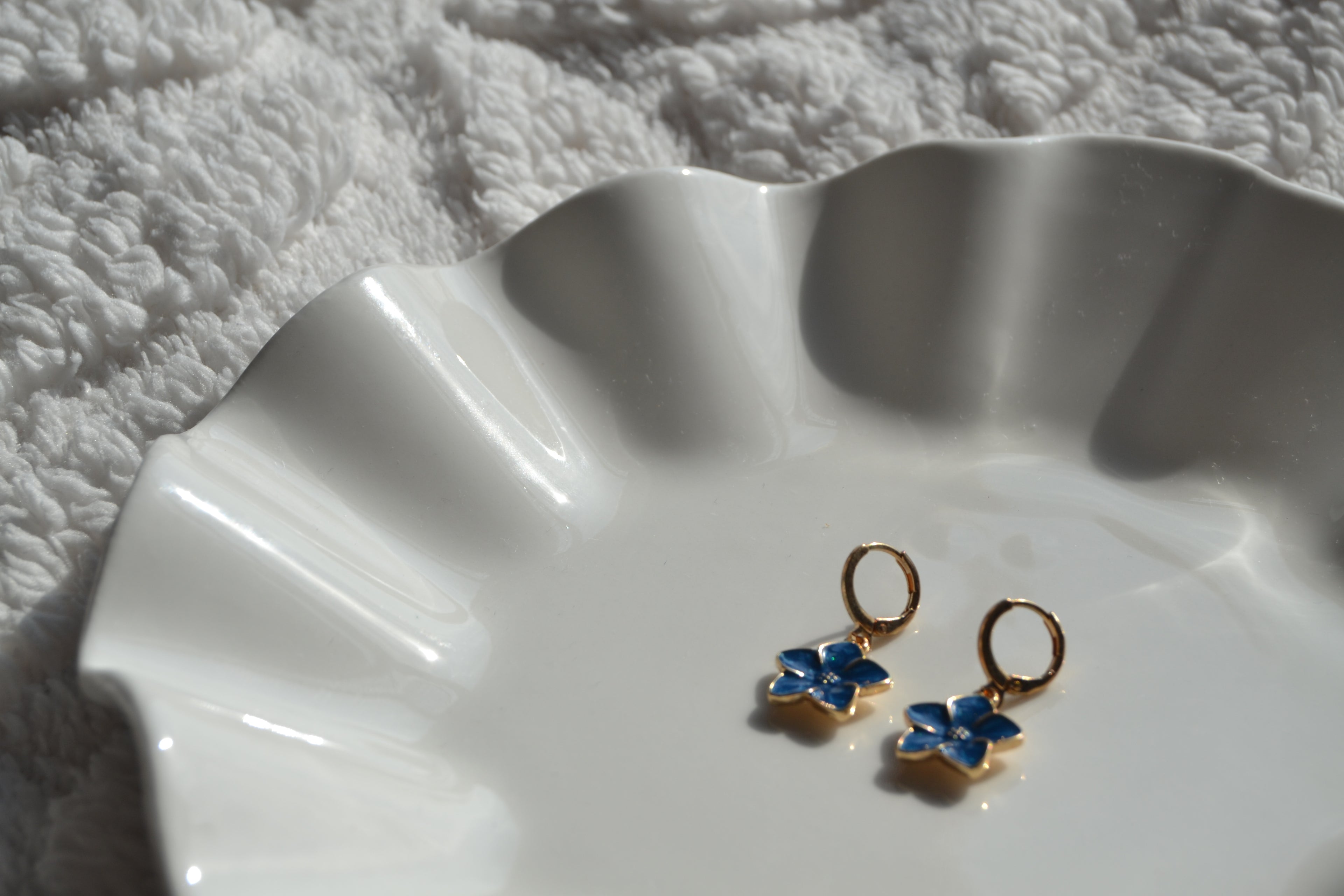 Blue Petal Hoops