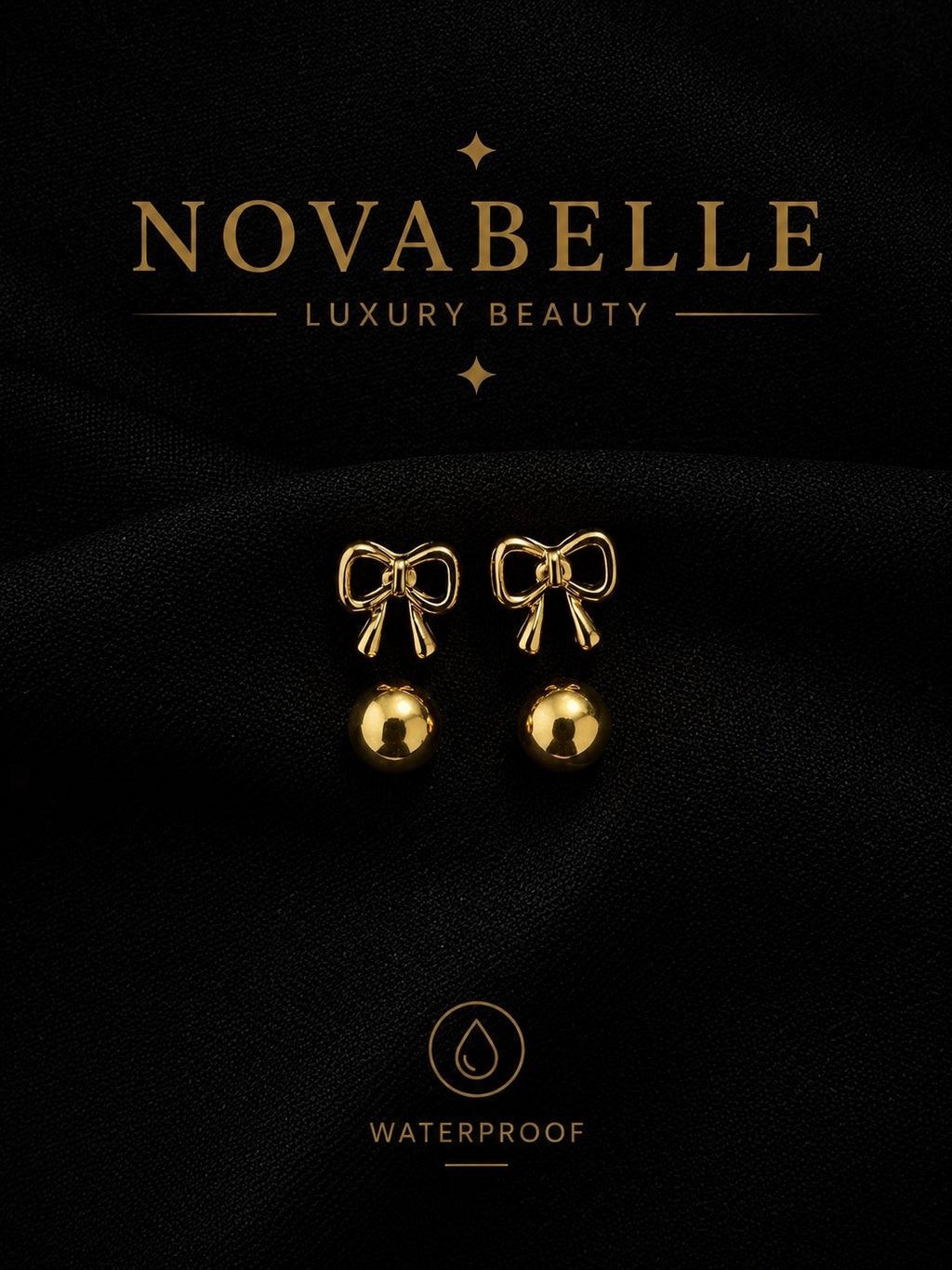 Golden Bow Glow Studs