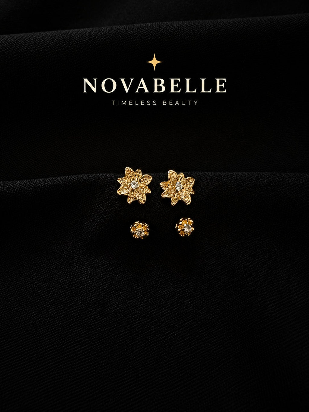 Golden Bloom & Gem Studs