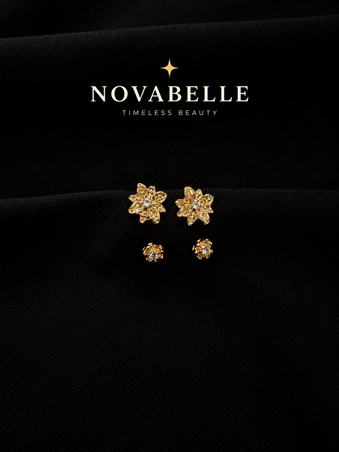 Golden Bloom & Gem Studs