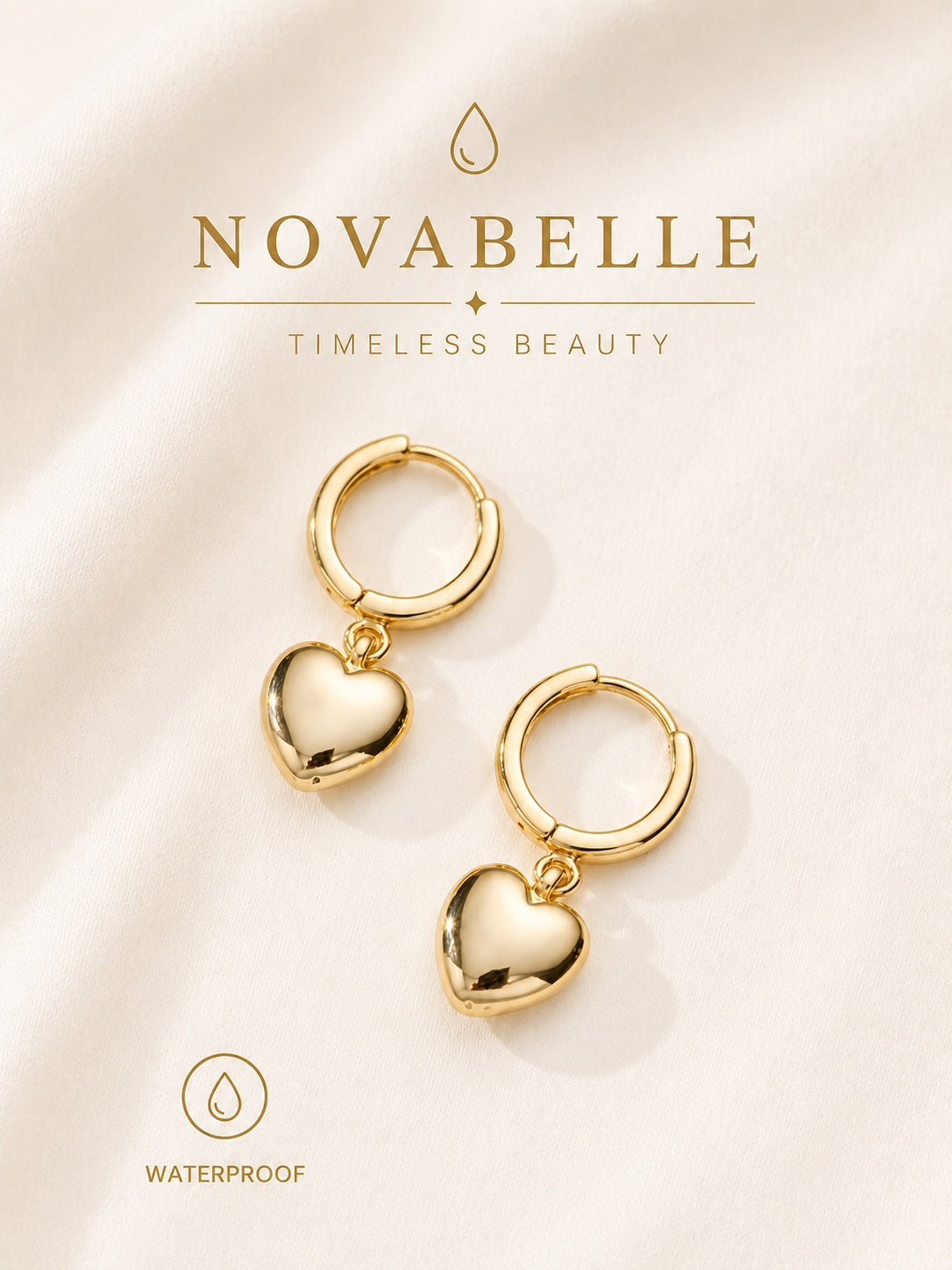Golden Heart Hoop Earrings