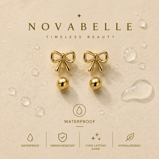 Golden Bow Glow Studs