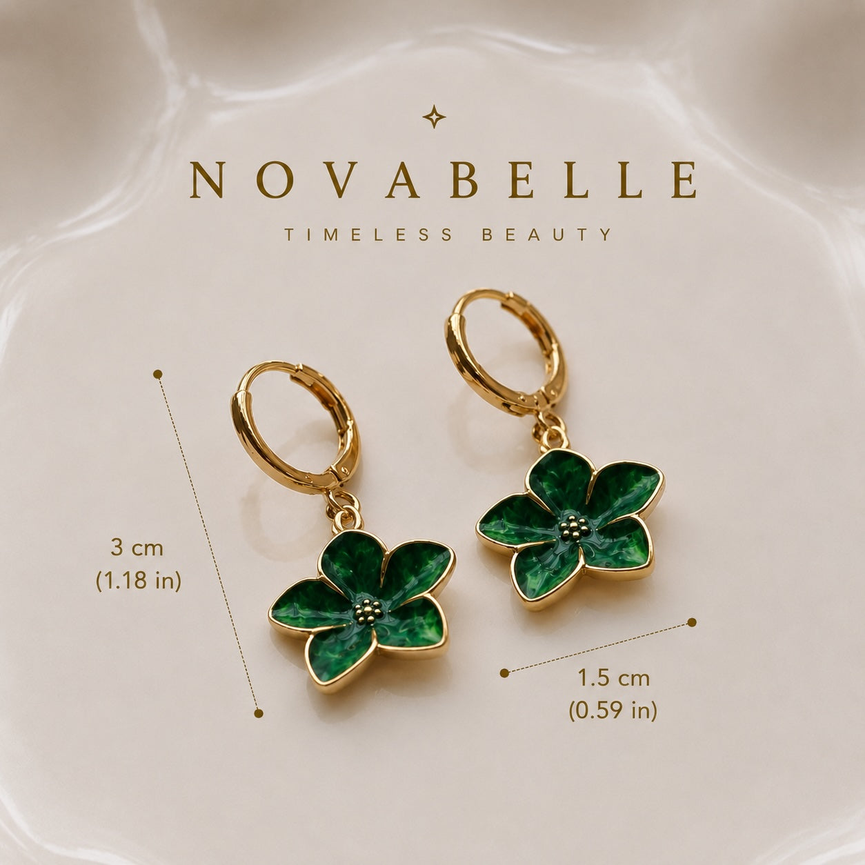 Green Petal Hoops