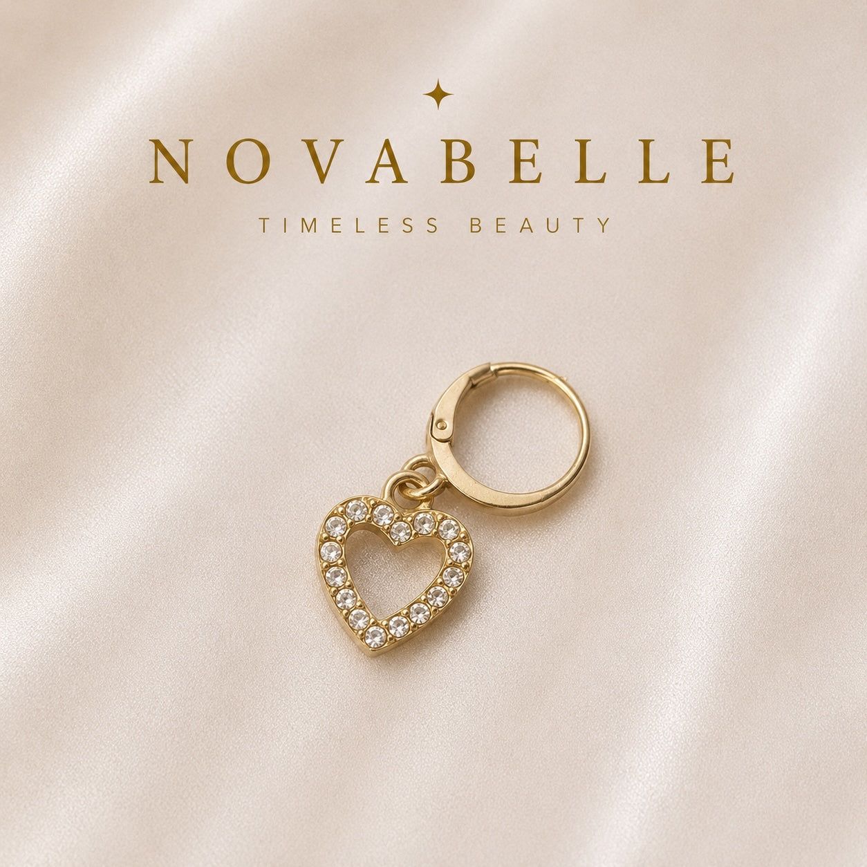 Heart Charm Hoop Earrings