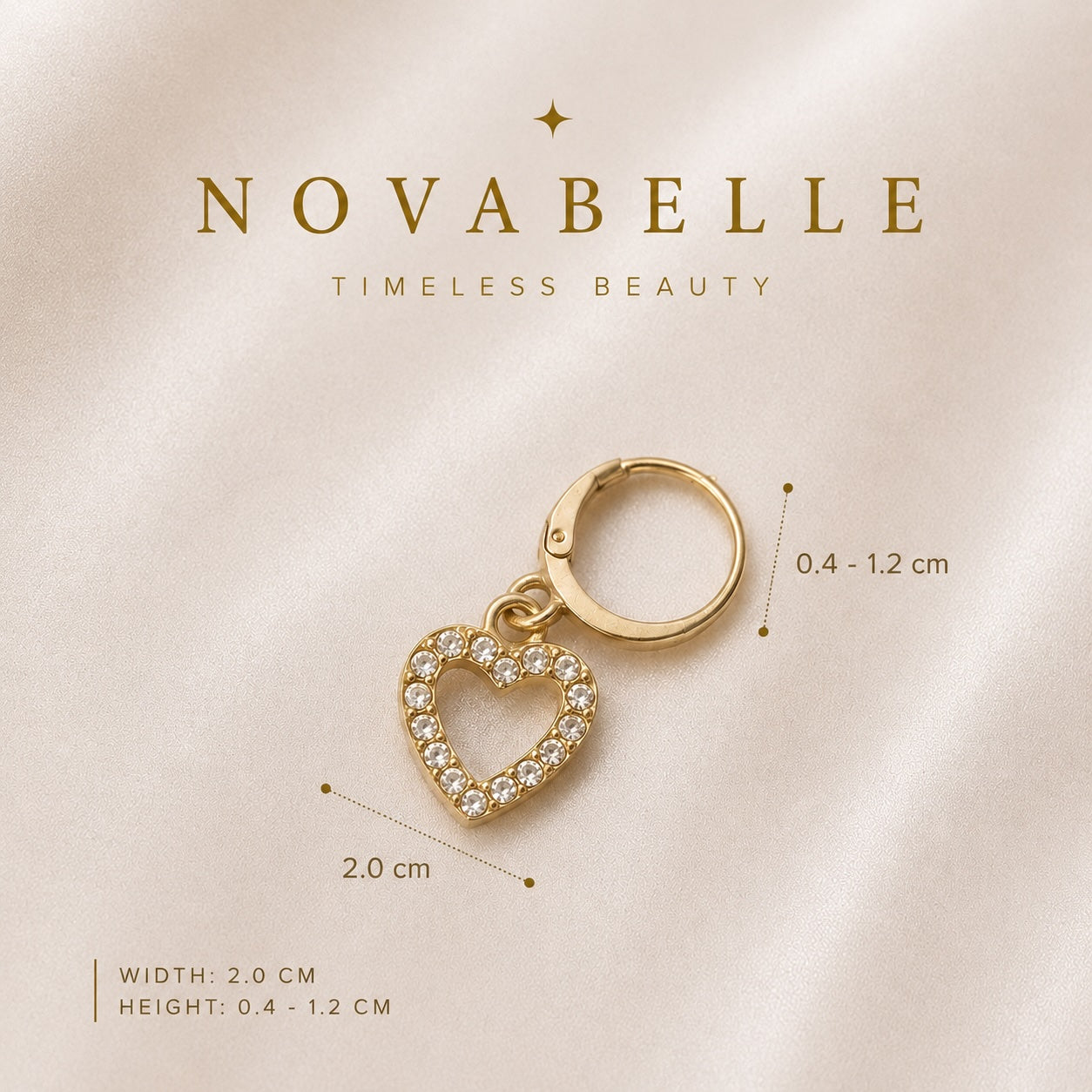 Heart Charm Hoop Earrings