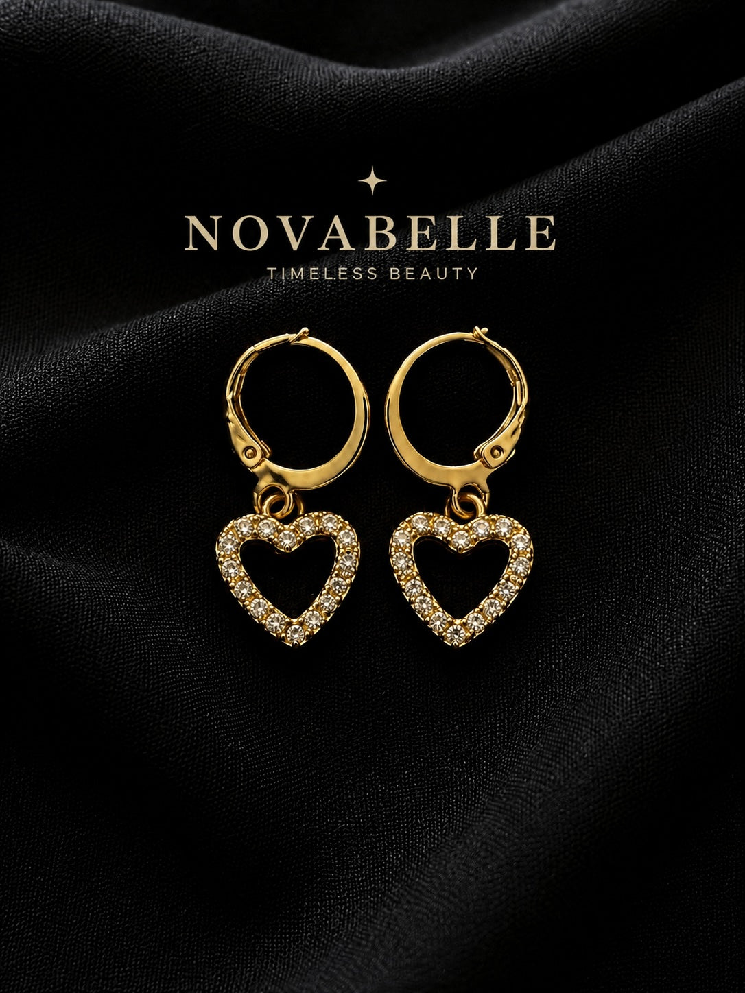 Heart Charm Hoop Earrings