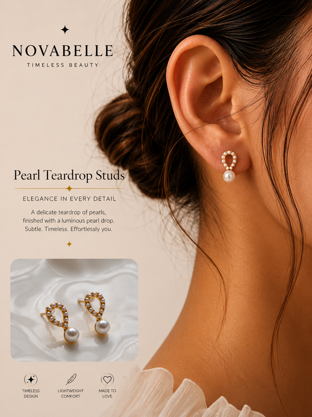Pearl Teardrop Studs