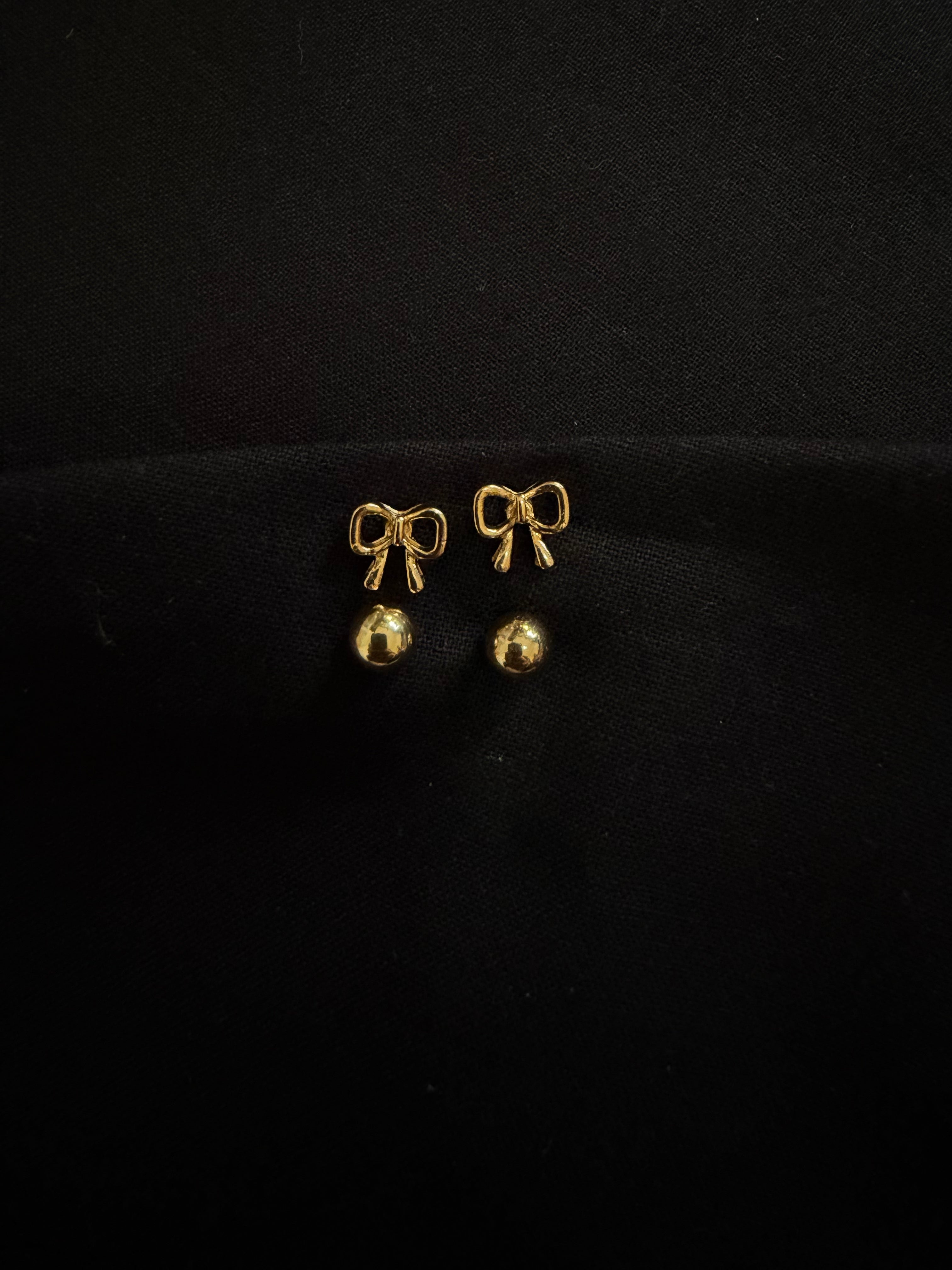 Golden Bow Glow Studs