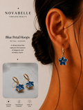 Blue Petal Hoops