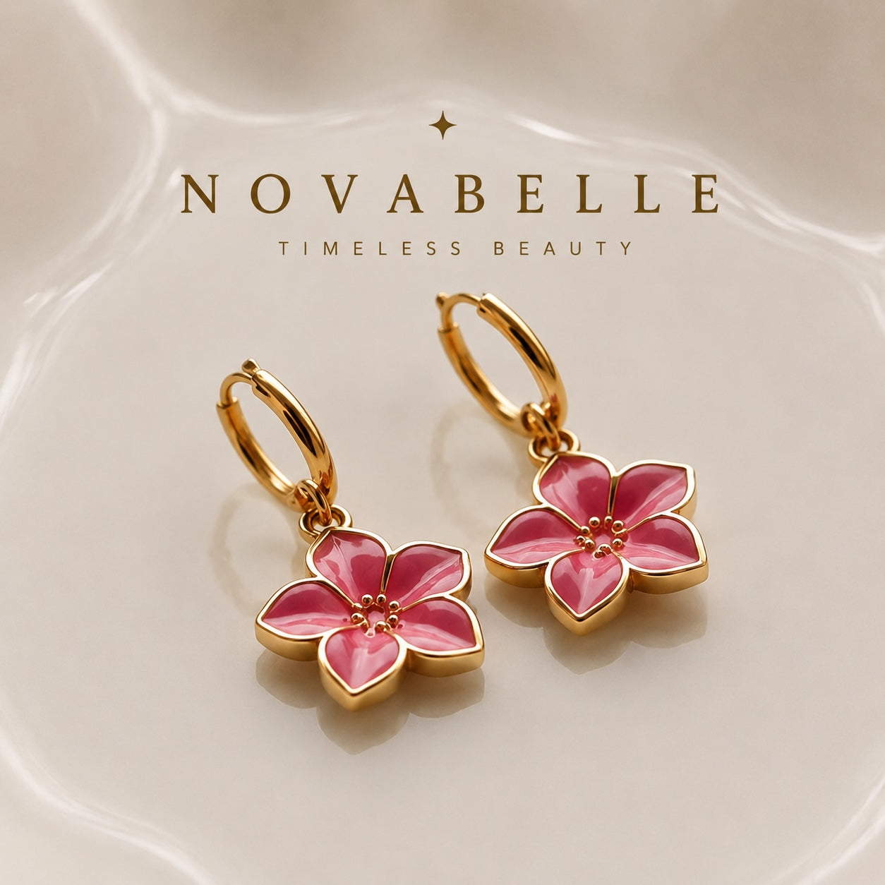 Pink Petal Hoops