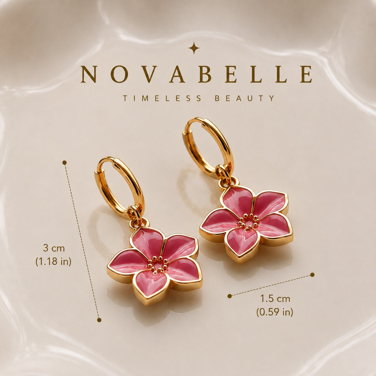 Pink Petal Hoops