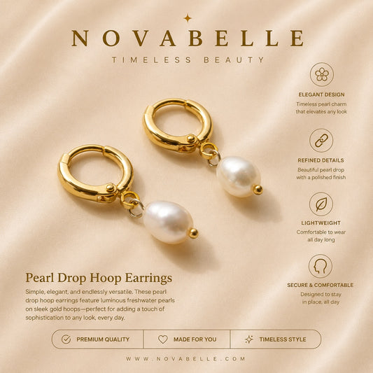 Pearl Drop Hoops