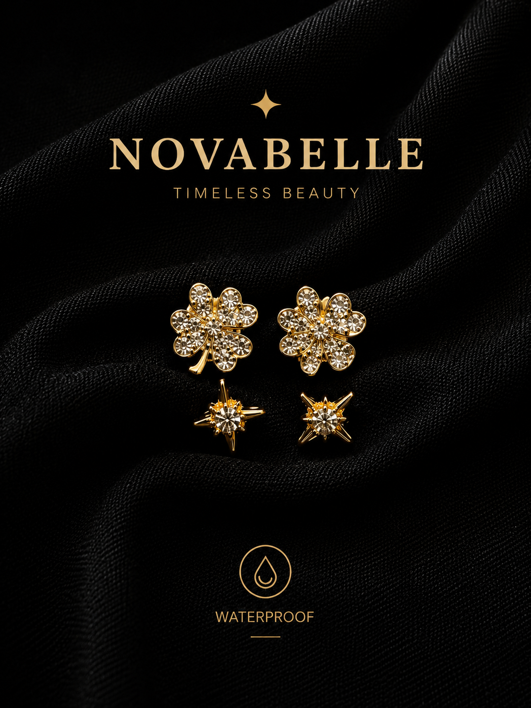 Golden Clover & Star Studs