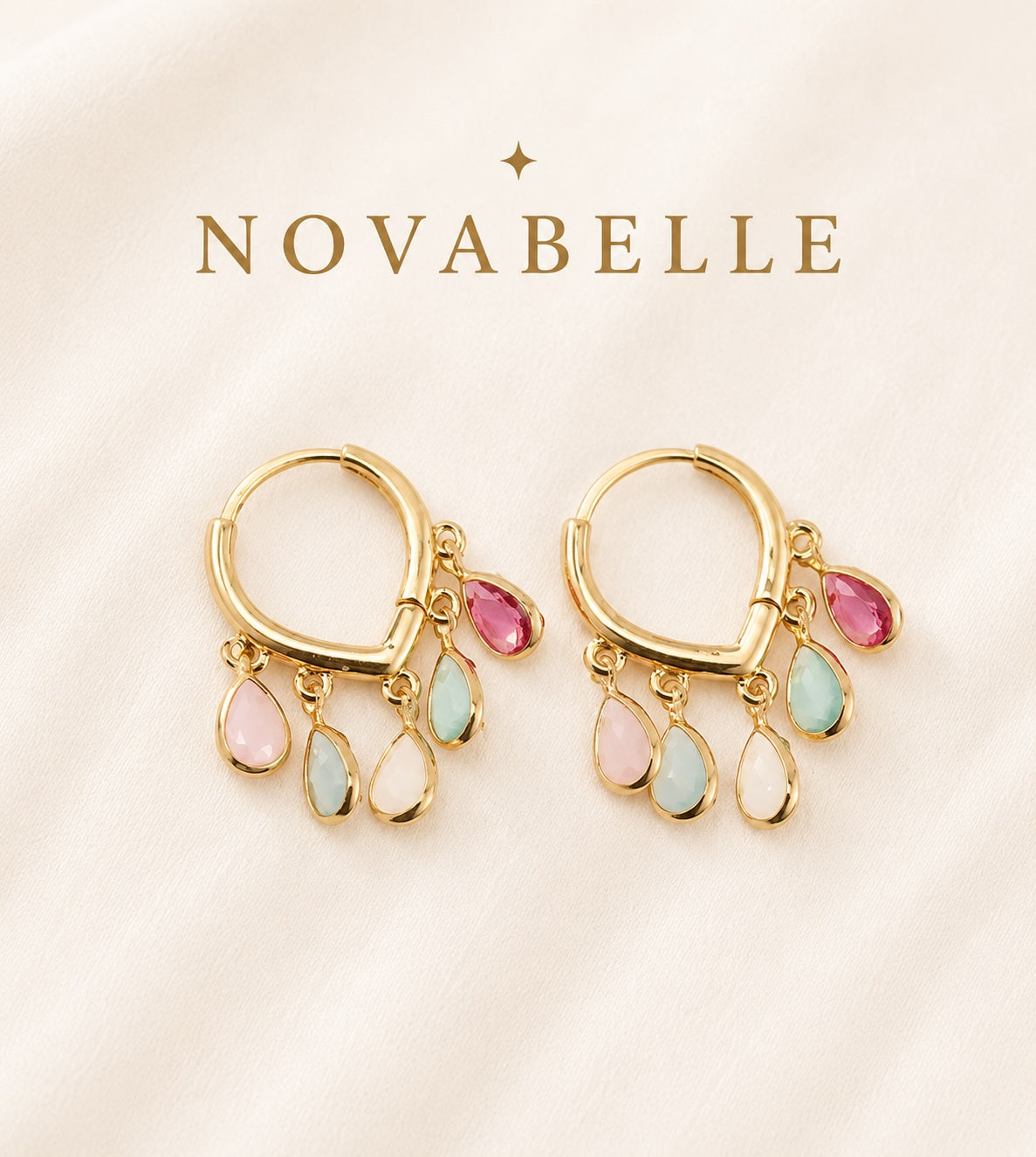 Pastel Charm Hoop Earrings