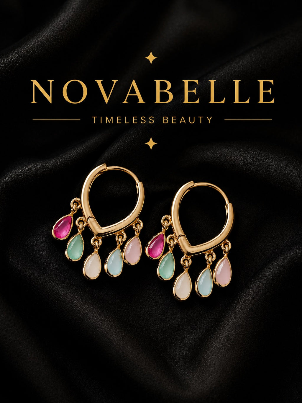 Pastel Charm Hoop Earrings