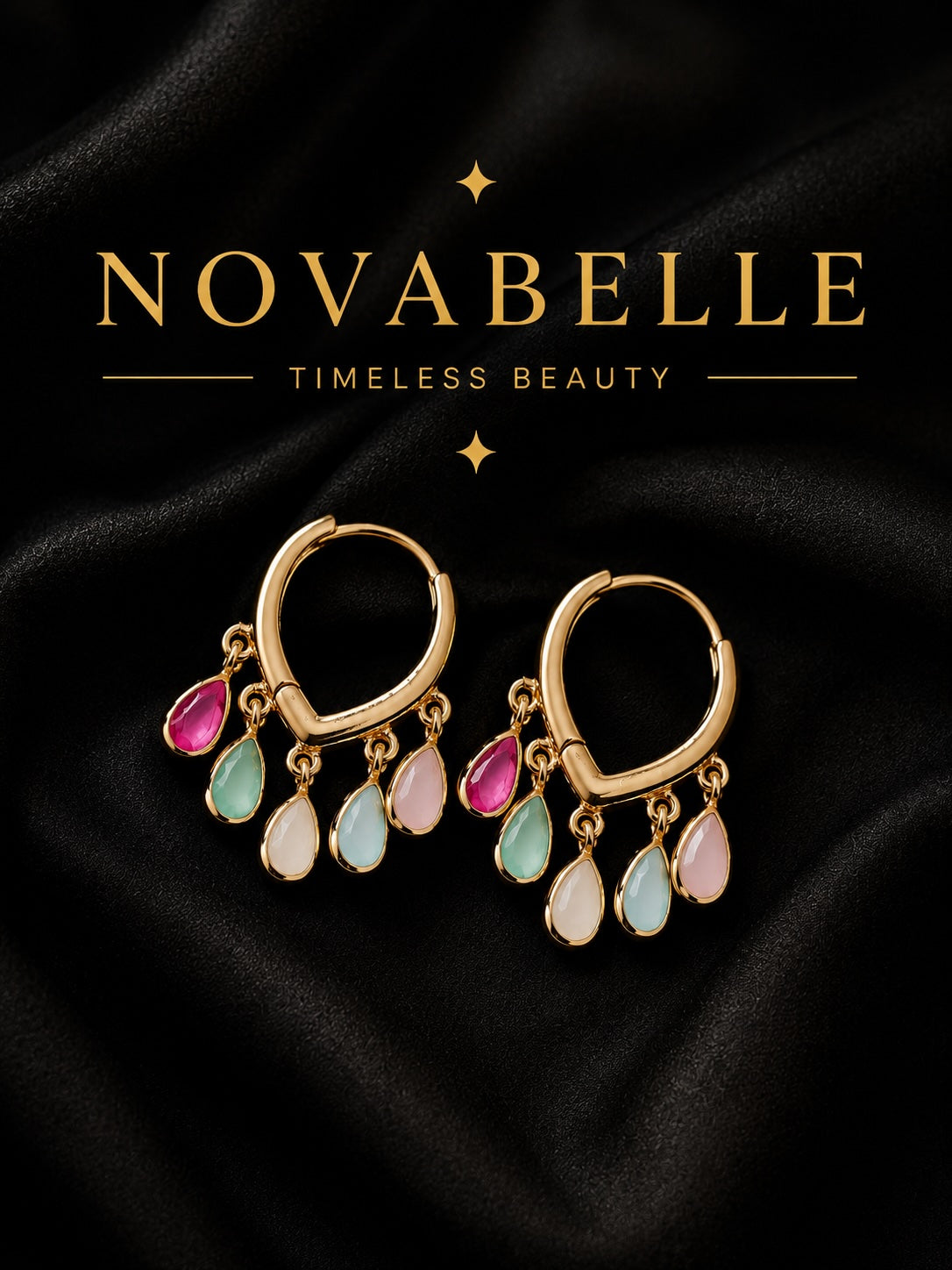 Pastel Charm Hoop Earrings